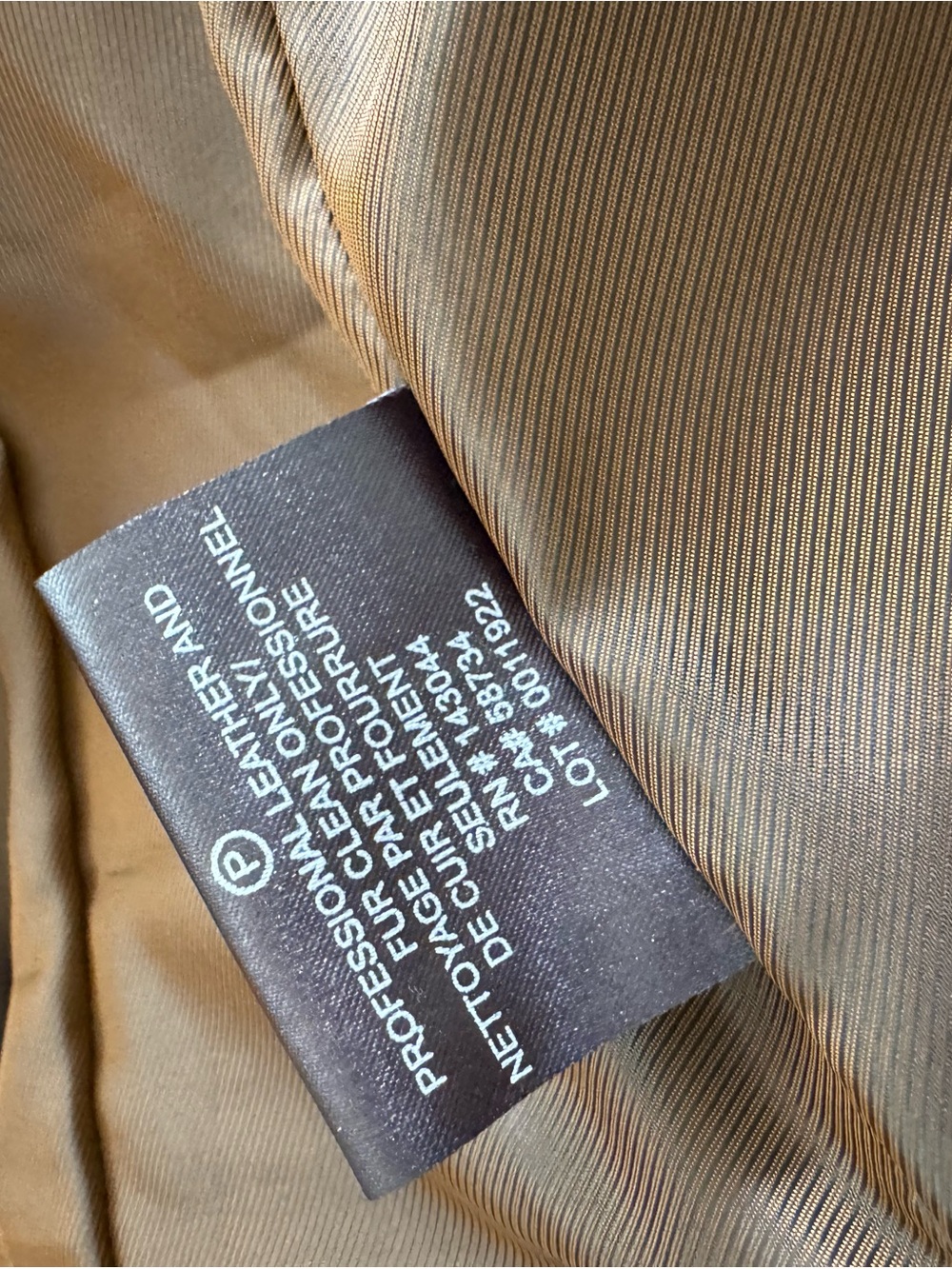 Badgley Mischka Brown Jacket Interior Label Detail - Picture 5 of 5
